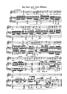 No.24 Du bist wie eine Blume (You are Like a Flower): Piano-vocal score (German text) by Robert Schumann