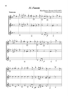 Gavotte in D Minor: For trio guitars by Jean-Baptiste Lully