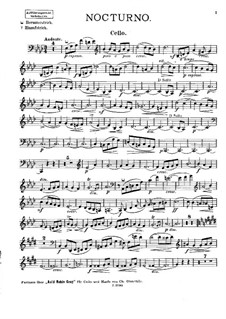 Nocturne for Violin, Cello and Harp, Op.29: Cello part by Hanuš Trneček