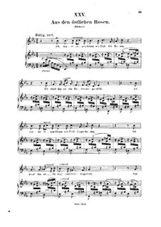 No.25 Aus den östlichen Rosen (Roses from the East): Piano-vocal score (German text) by Robert Schumann