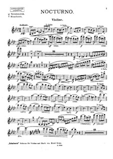 Nocturne for Violin, Cello and Harp, Op.29: Violin part by Hanuš Trneček