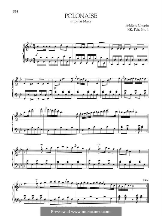 Polonaise in B Flat Major, B.3 KK IVa/1: For piano by Frédéric Chopin