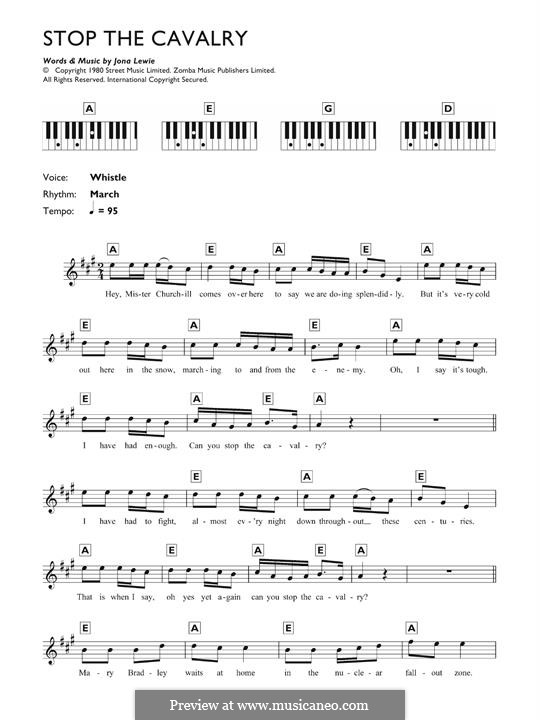 Stop the Cavalry: Melody line by Jona Lewie
