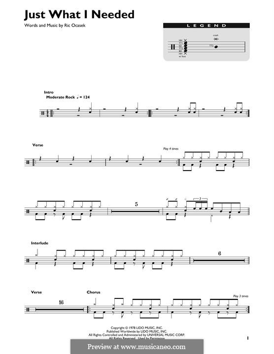 Just What I Needed (The Cars) by R. Ocasek - sheet music on MusicaNeo