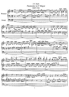 Pastorale in F Major, BWV 590: Movement I by Johann Sebastian Bach