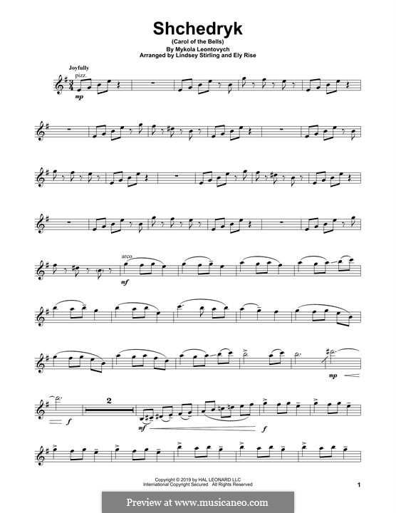 Vocal-instrumental version: For violin by Mykola Leontovych