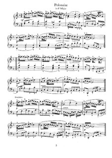 No.8 Polonaise in F Major, BWV Anh.117a: For harpsichord by Johann Sebastian Bach