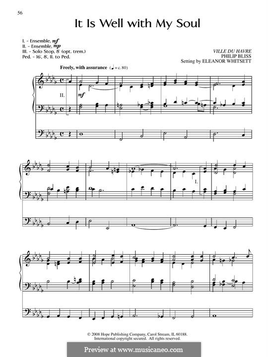 It Is Well with My Soul (Printable scores): For organ by Philip Paul Bliss