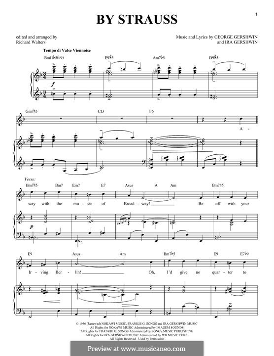 By Strauss: For voice and piano by George Gershwin