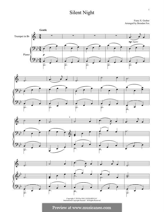 Solo instrument and piano: For trumpet and piano by Franz Xaver Gruber