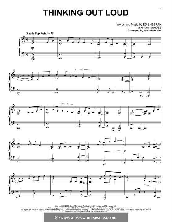 Thinking Out Loud: For easy piano by Ed Sheeran, Amy Wadge