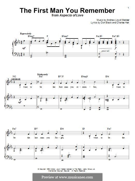 The First Man You Remember: For voice and piano by Andrew Lloyd Webber