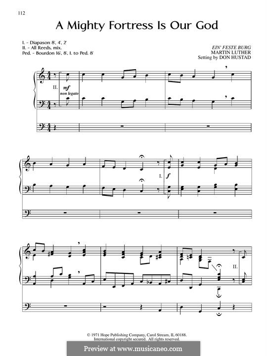 A Mighty Fortress Is Our God: For organ by Martin Luther