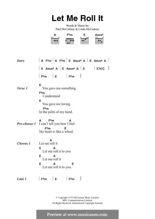 Let Me Roll It by L. McCartney, P. McCartney - sheet music on