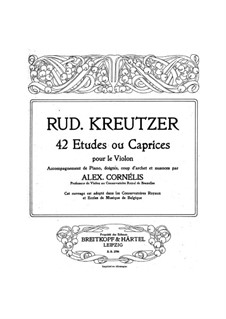 Forty-Two Etudes or Caprices: Version for violin and piano by Rodolphe Kreutzer