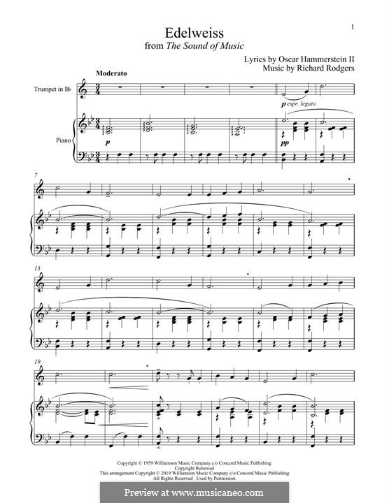 Edelweiss (from The Sound of Music): For trumpet and piano by Richard Rodgers