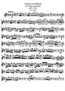 Sonata for Flute and Harpsichord No.1 in B Minor, BWV 1030 by J.S. Bach ...