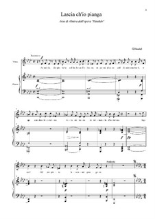 Lascia Ch'io Pianga (Vocal score): For voice and piano by Georg Friedrich Händel