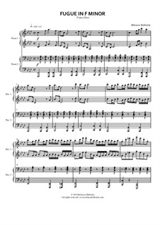 Fugue in F minor (Piano Duet): Fugue in F minor (Piano Duet) by Rebecca Belliston