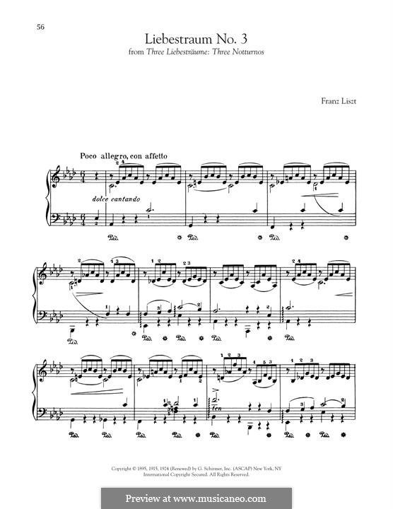 Nocturne No.3: For piano by Franz Liszt