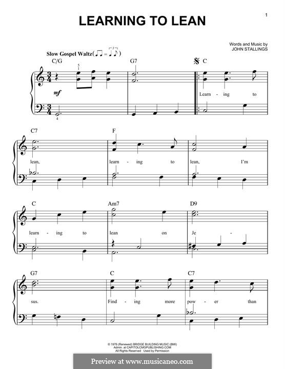 Learning To Lean By J Stallings Sheet Music On MusicaNeo Learning to lean by j stallings sheet music on musicaneo
