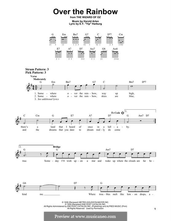 Instrumental version: For guitar by Harold Arlen