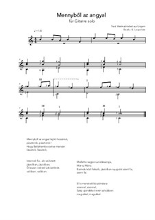 Mennybol az angyal: For guitar solo (C Major) by folklore
