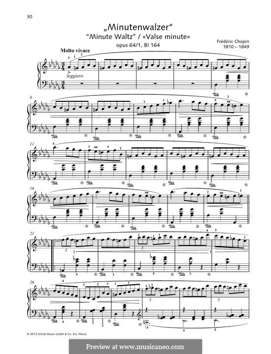 No.1 in D Flat Major: For piano by Frédéric Chopin