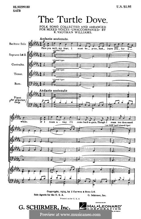 The Turtle Dove: The Turtle Dove by Ralph Vaughan Williams