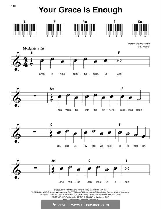Your Grace is Enough by M. Maher sheet music on MusicaNeo