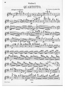 String Quartet No.11 in E Major, D.353 Op.125 No.2: Violin I part by Franz Schubert