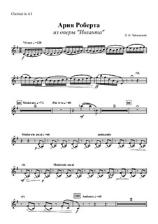 Iolanta, TH 11 Op.69: Aria of Robert – clarinet I part by Pyotr Tchaikovsky