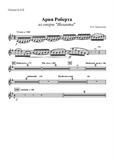 Iolanta, TH 11 Op.69: Aria of Robert – clarinet II part by Pyotr Tchaikovsky