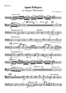 Iolanta, TH 11 Op.69: Aria of Robert – bassoon I part by Pyotr Tchaikovsky