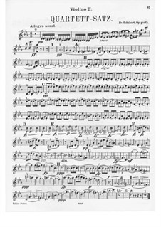 String Quartet No.12 in C Minor, D.703: Violin II part by Franz Schubert