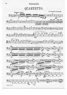 String Quartet No.12 in C Minor, D.703: Cello part by Franz Schubert