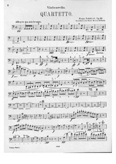 String Quartet No.13 in A Minor 'Rosamunde', D.804 Op.29: Cello part by Franz Schubert