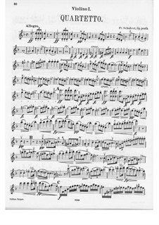 String Quartet No.14 in D Minor 'Death and the Maiden', D.810: Violin I part by Franz Schubert