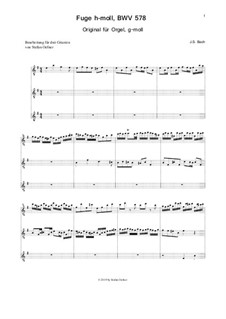 Fugue in G Minor 'Little', BWV 578: For three guitars by Johann Sebastian Bach