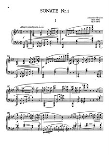 Sonata for Piano No.1, Op.6: For a single performer by Alexander Scriabin