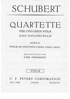 String Quartet No.15 in G Major, D.887 Op.161: Viola part by Franz Schubert