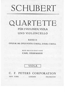 String Quartet No.15 in G Major, D.887 Op.161: Viola part by Franz Schubert