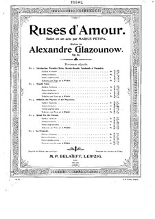 Ruses d'Amour, Op.61: For piano by Alexander Glazunov