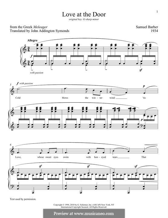 Love at the Door: Love at the Door by Samuel Barber