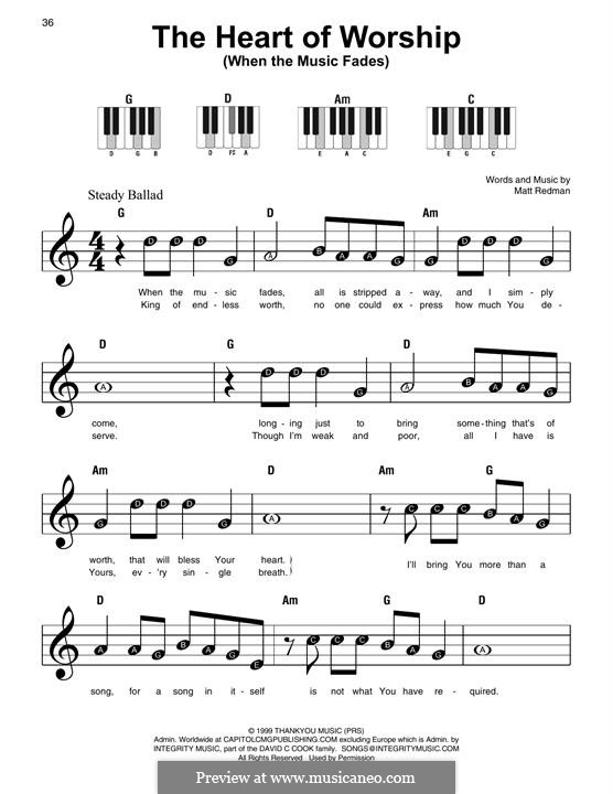 The Heart Of Worship (When The Music Fades): For piano by Matt Redman