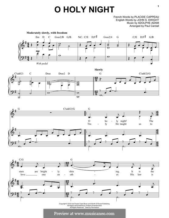 Vocal version (Printable scores): For voice and piano by Adolphe Adam
