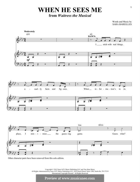 When He Sees Me: For voice and piano by Sara Bareilles