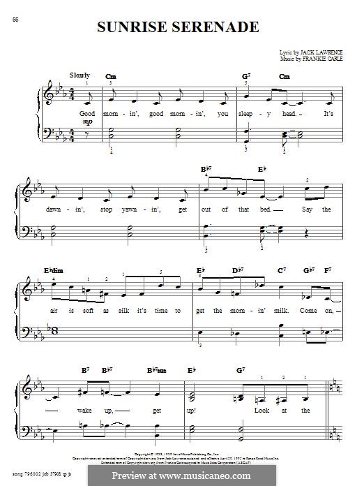 Sunrise Serenade by F. Carle sheet music on MusicaNeo