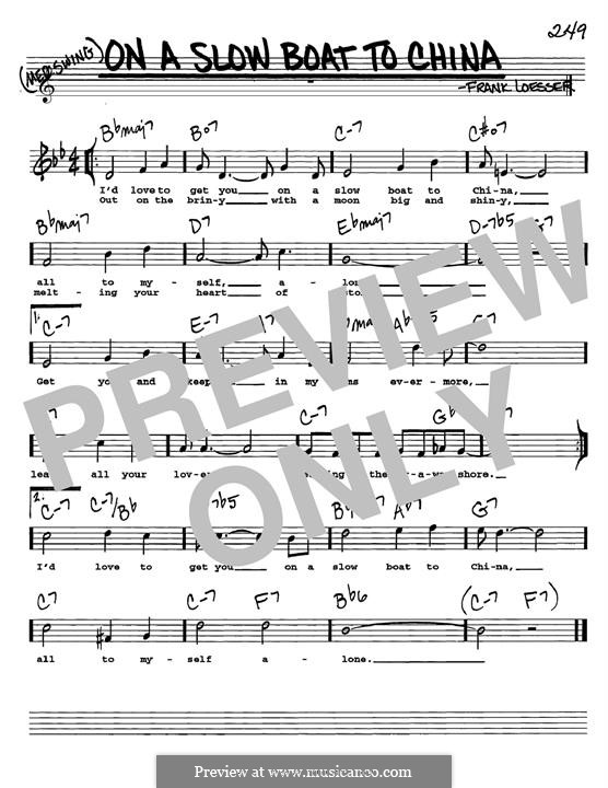 On A Slow Boat To China By F Loesser Sheet Music On Musicaneo On A Slow Boat To China By F Loesser Sheet Music On Musicaneo