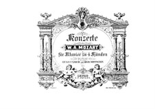 Concerto for Piano and Orchestra No.23 in A Major, K.488: Arrangement for piano four hands by Wolfgang Amadeus Mozart